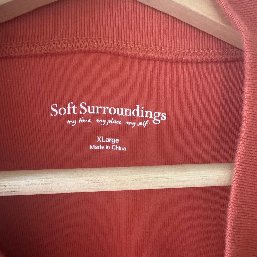 Soft Surroundings Terracotta Knit Long Duster Cardigan | Snap Button Front XL - Picture 5 of 6